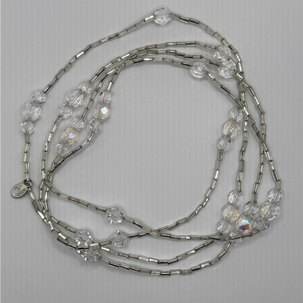 Elegant Silver and Crystal Beaded Necklace